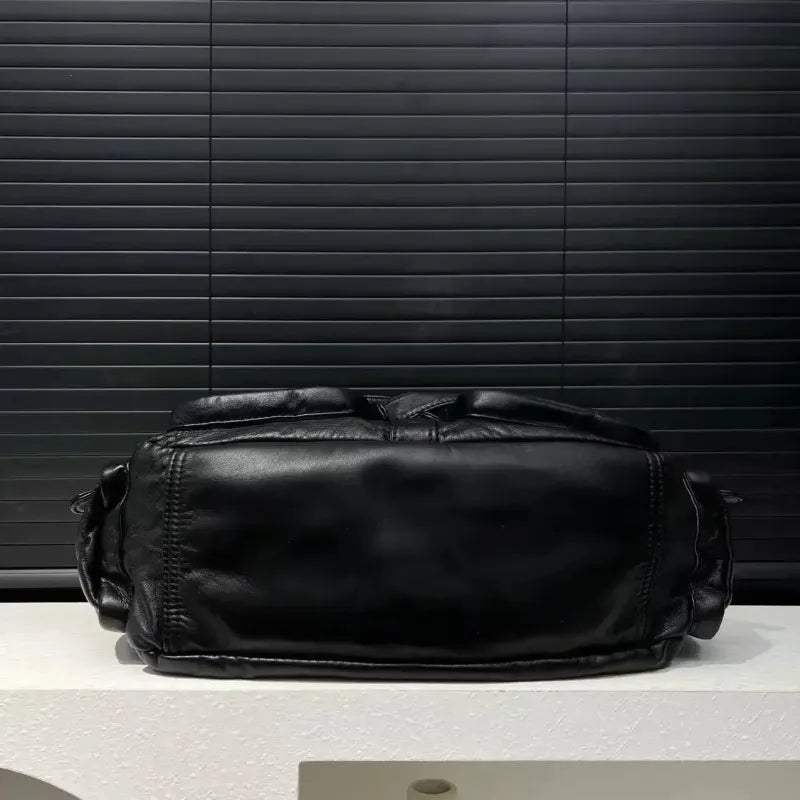 Inès | Large Retro Multi-Pocket Shoulder Bag
