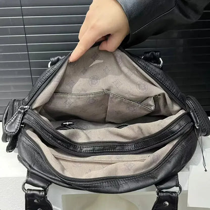 Inès | Large Retro Multi-Pocket Shoulder Bag