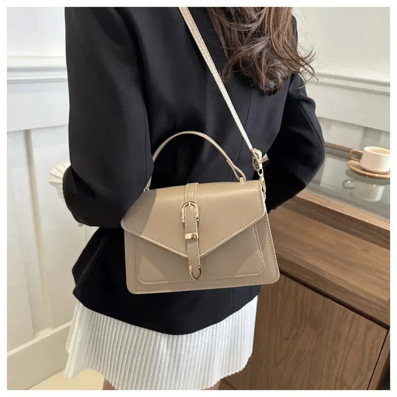 Isaline | Small Flap Shoulder Bag with Gold Details