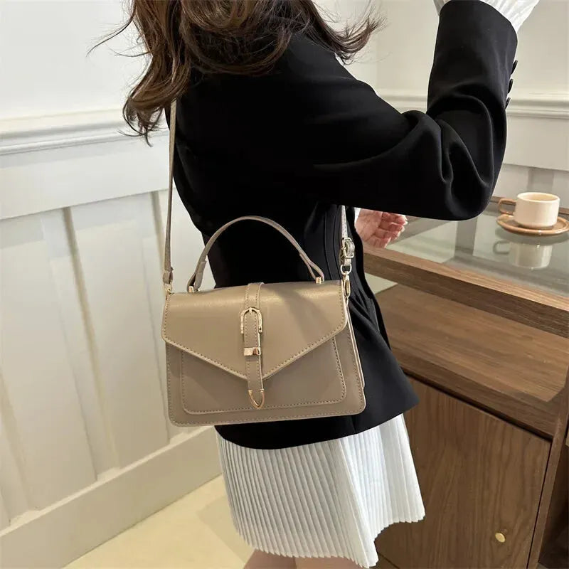 Isaline | Small Flap Shoulder Bag with Gold Details