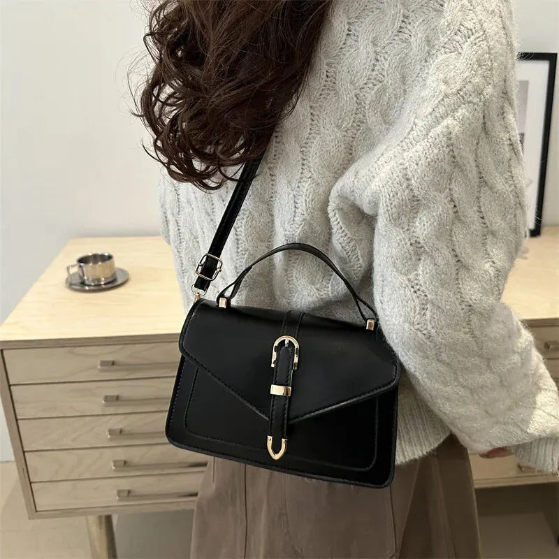 Isaline | Small Flap Shoulder Bag with Gold Details