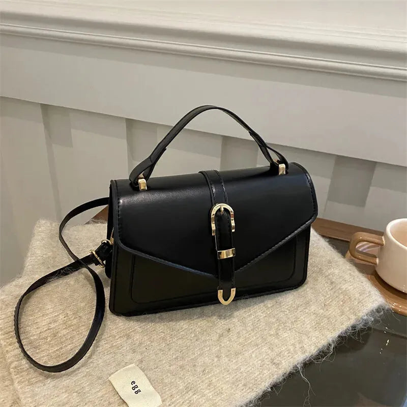 Isaline | Small Flap Shoulder Bag with Gold Details