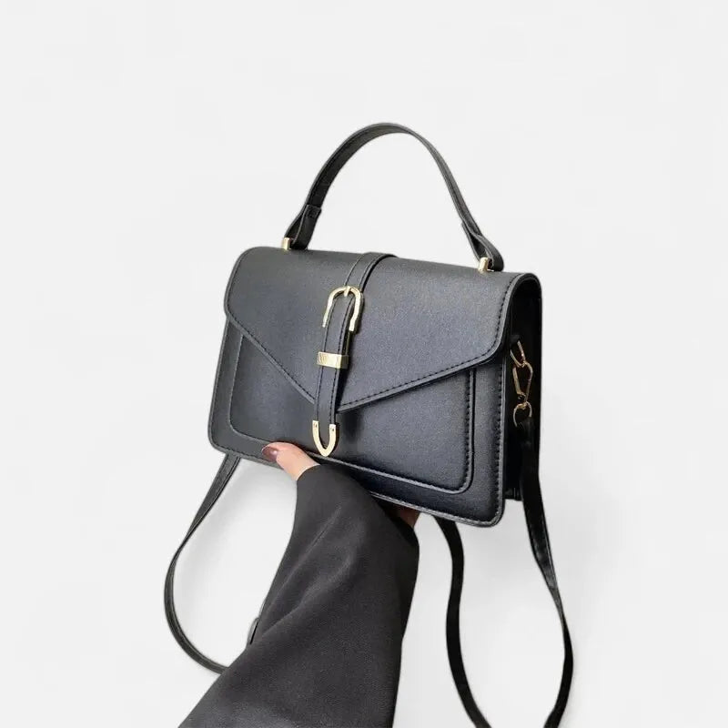Isaline | Small Flap Shoulder Bag with Gold Details