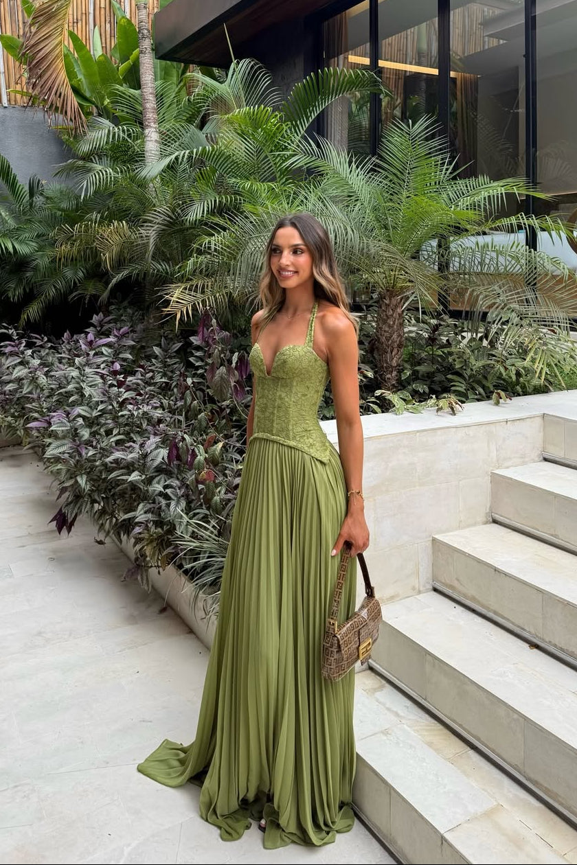 Palmora Society - Kenley | Vestido Maxi Corsé Plisado - foto 1