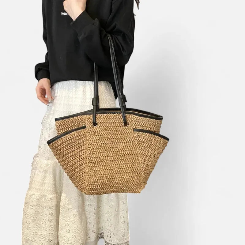 Léa | Large Woven Straw Tote