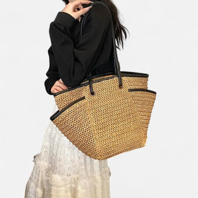 Léa | Large Woven Straw Tote
