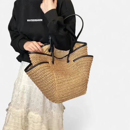 Léa | Large Woven Straw Tote