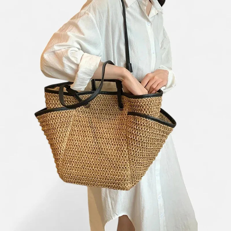 Léa | Large Woven Straw Tote