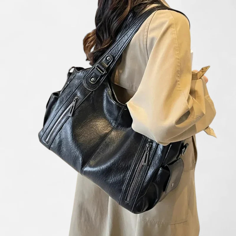 Léonie | Large Retro Multi-Pocket Shoulder Bag