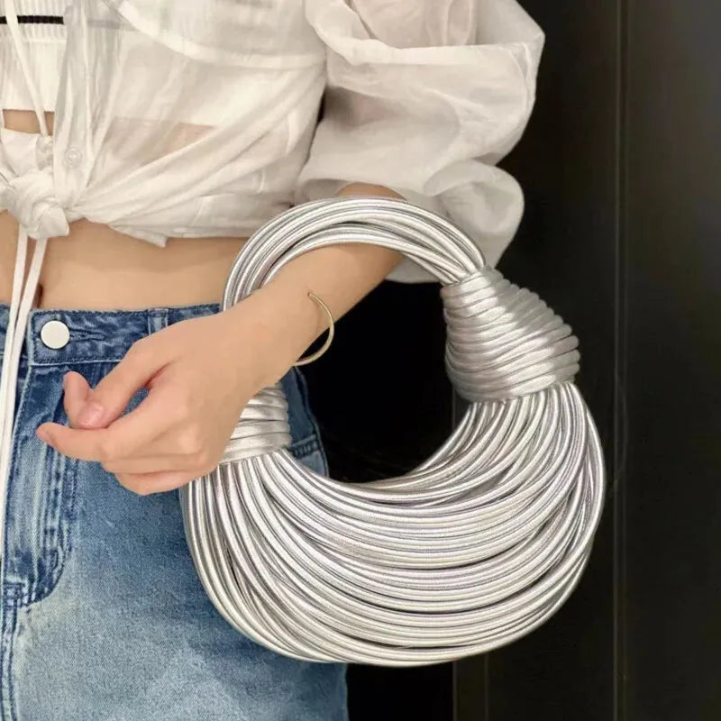 Lina | Chic Woven Half-Moon Shoulder Bag
