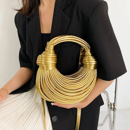Lina | Chic Woven Half-Moon Shoulder Bag
