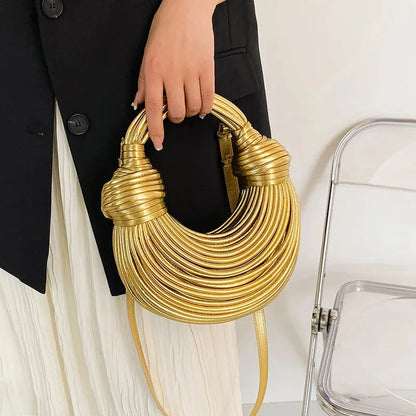 Lina | Chic Woven Half-Moon Shoulder Bag