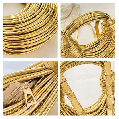 Lina | Chic Woven Half-Moon Shoulder Bag