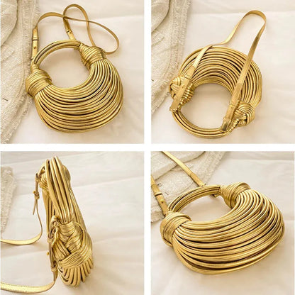 Lina | Chic Woven Half-Moon Shoulder Bag