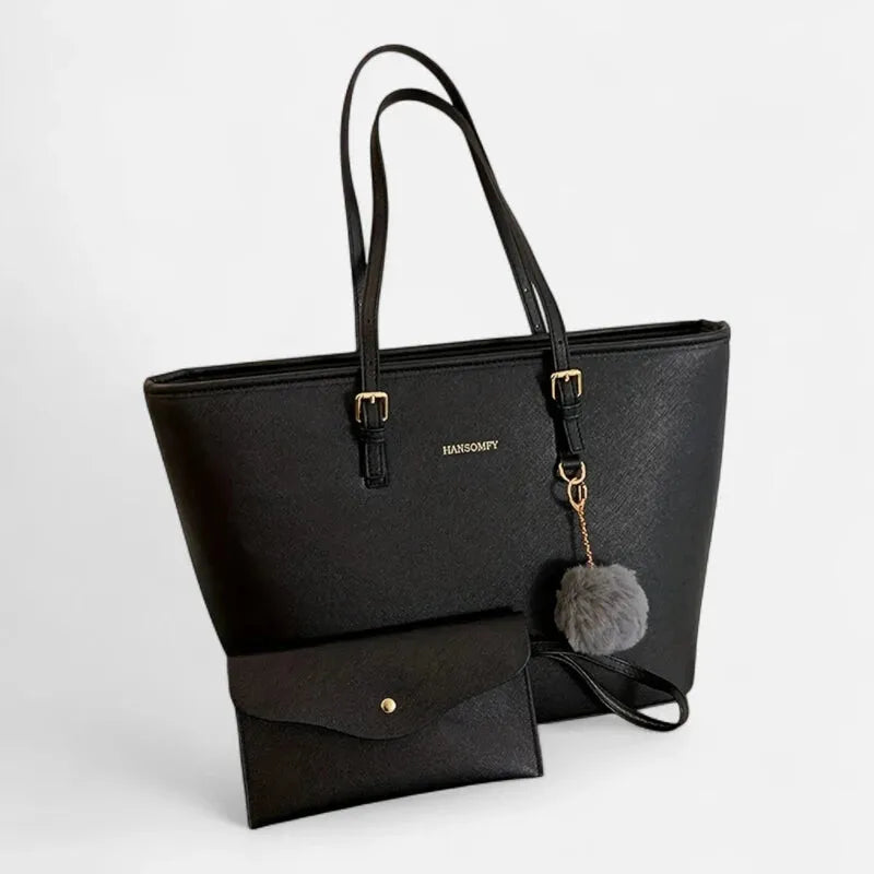 Livia bolso tote con pompón y bolsito a juego 1