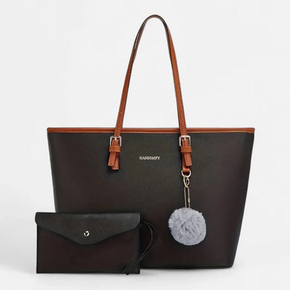 Livia bolso tote con pompón y bolsito a juego 4