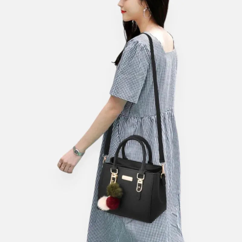 Louna | Small Shoulder Bag with Pompom Charm