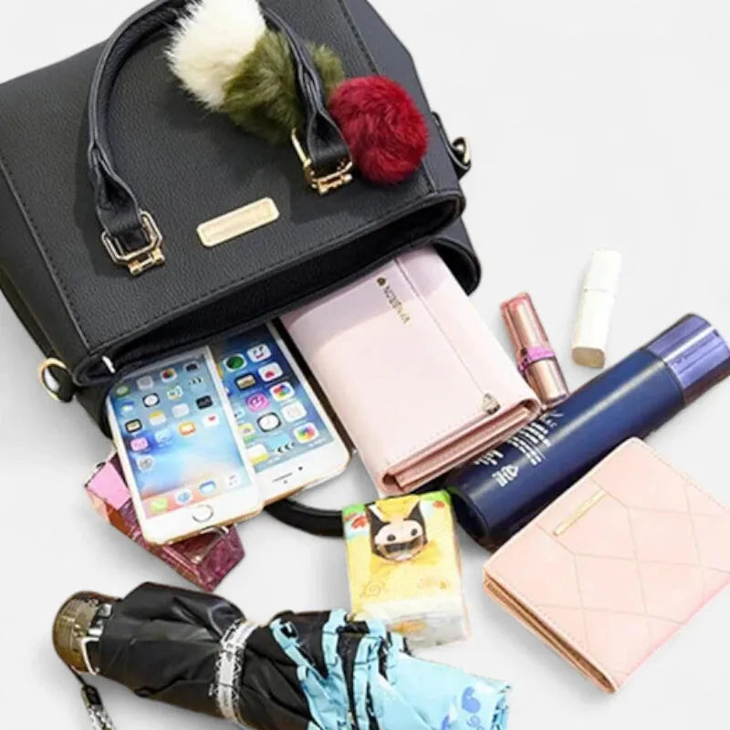 Louna | Small Shoulder Bag with Pompom Charm