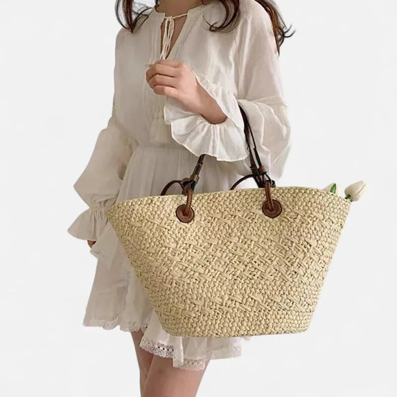 Louna | Large Straw Basket Tote