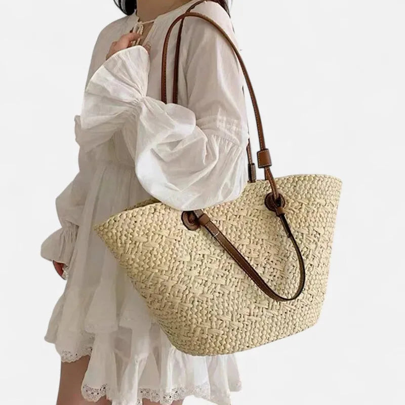 Louna | Large Straw Basket Tote