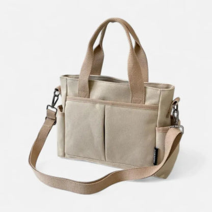 Louna | Canvas Tote with Exterior Pockets