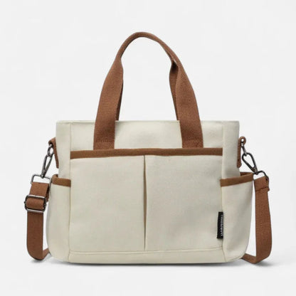 Louna | Canvas Tote with Exterior Pockets