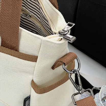 Louna | Canvas Tote with Exterior Pockets