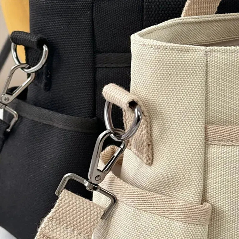 Louna | Canvas Tote with Exterior Pockets