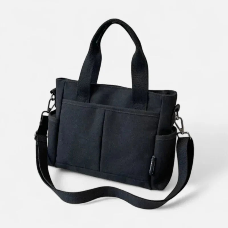 Louna | Canvas Tote with Exterior Pockets