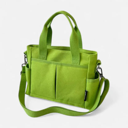 Louna | Canvas Tote with Exterior Pockets