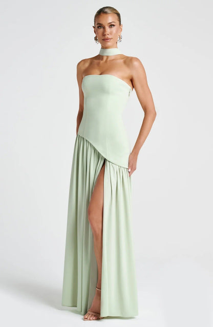 Palmora Society - Lucinda | Vestido Maxi Palabra de Honor con Pañuelo - foto 17