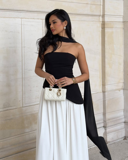 Palmora Society - Lucinda | Vestido Maxi Palabra de Honor con Pañuelo - foto 5