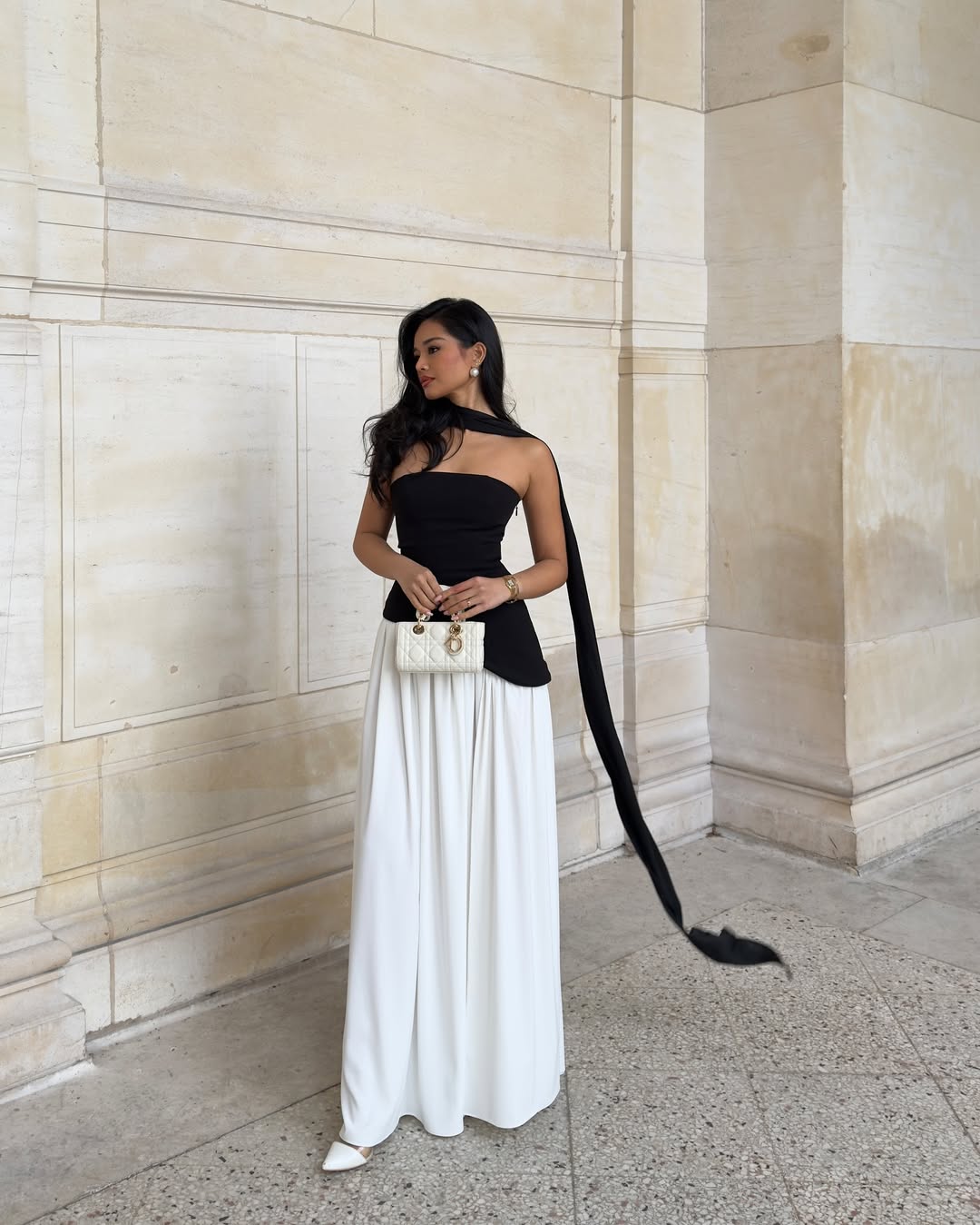 Palmora Society - Lucinda | Vestido Maxi Palabra de Honor con Pañuelo - foto 6