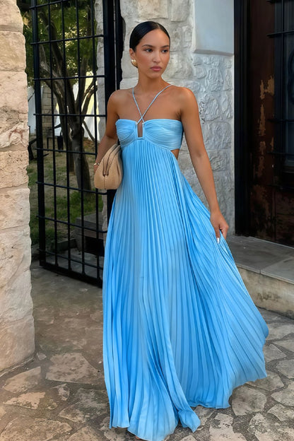 Palmora Society - Luella | Vestido Maxi Halter Plisado - foto 1