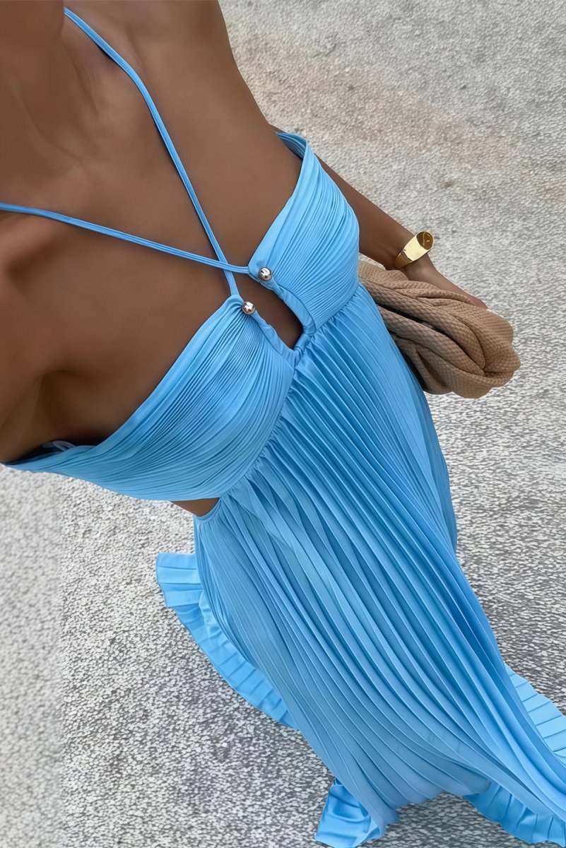 Palmora Society - Luella | Vestido Maxi Halter Plisado - foto 3