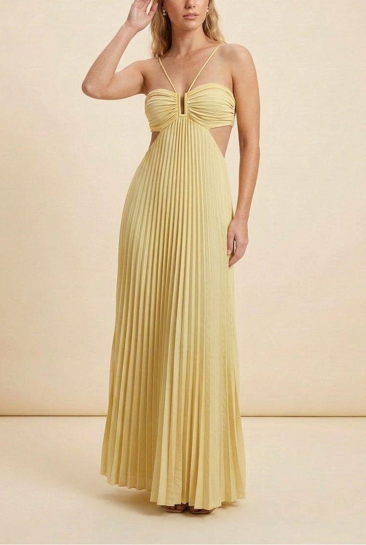 Palmora Society - Luella | Vestido Maxi Halter Plisado - foto 6