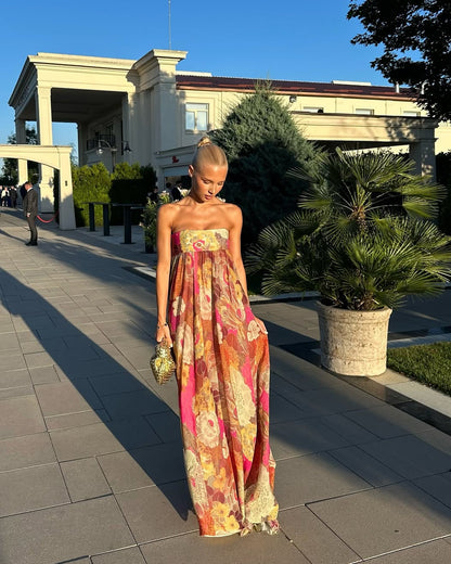 Palmora Society - Maelynn | Vestido Maxi Floral Palabra de Honor - foto 2