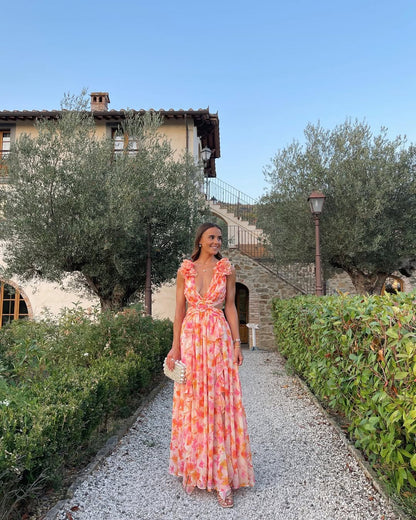 Palmora Society - Maeve | Vestido Maxi Floral con Cut-Out - foto 2