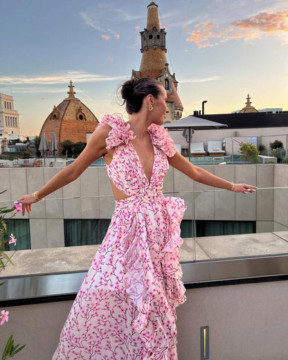Palmora Society - Maeve | Vestido Maxi Floral con Cut-Out - foto 8