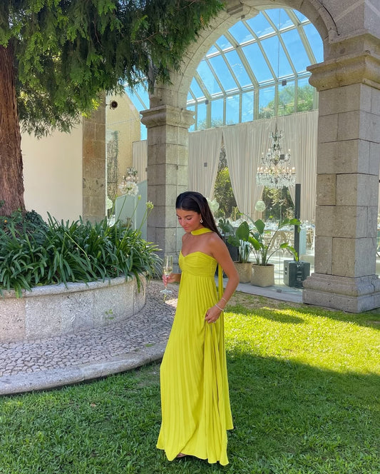 Palmora Society - Makayla | Vestido Maxi Plisado Palabra de Honor - foto 1