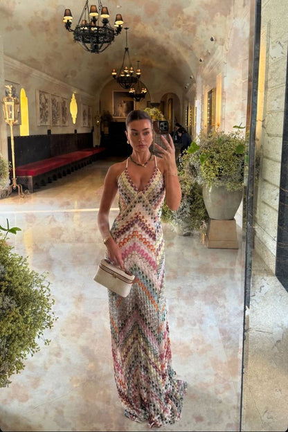 Palmora Society - Marie | Vestido Maxi de Crochet Escote en V - foto 1