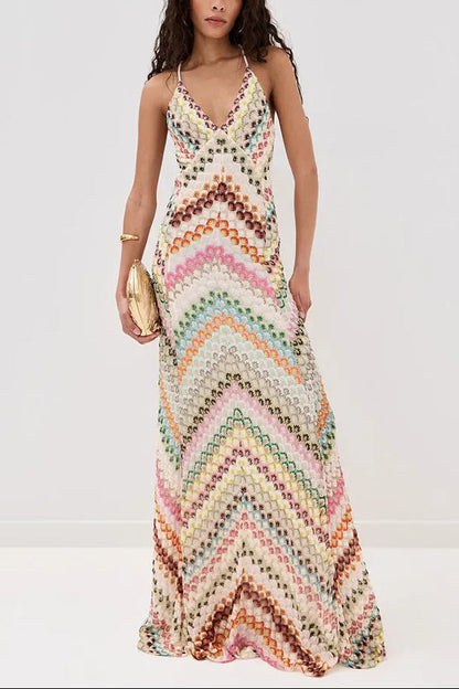 Palmora Society - Marie | Vestido Maxi de Crochet Escote en V - foto 4