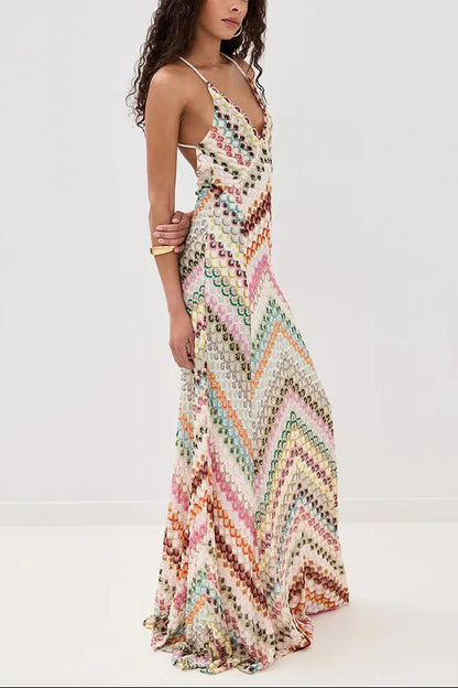 Palmora Society - Marie | Vestido Maxi de Crochet Escote en V - foto 5
