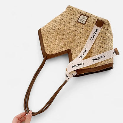 Mila | Straw Tote with Ribbon Trim
