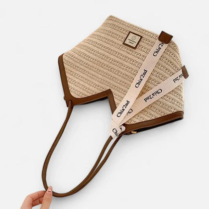 Mila | Straw Tote with Ribbon Trim