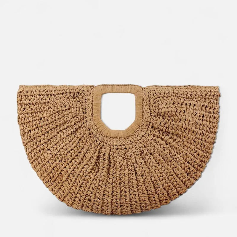 Naïa | Large Half-Moon Straw Bag
