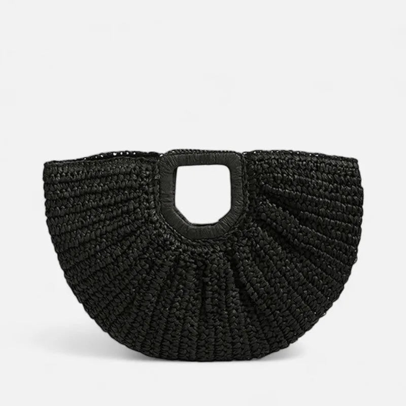 Naïa | Large Half-Moon Straw Bag