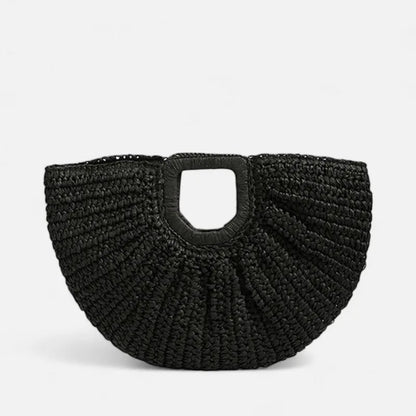 Naïa | Large Half-Moon Straw Bag