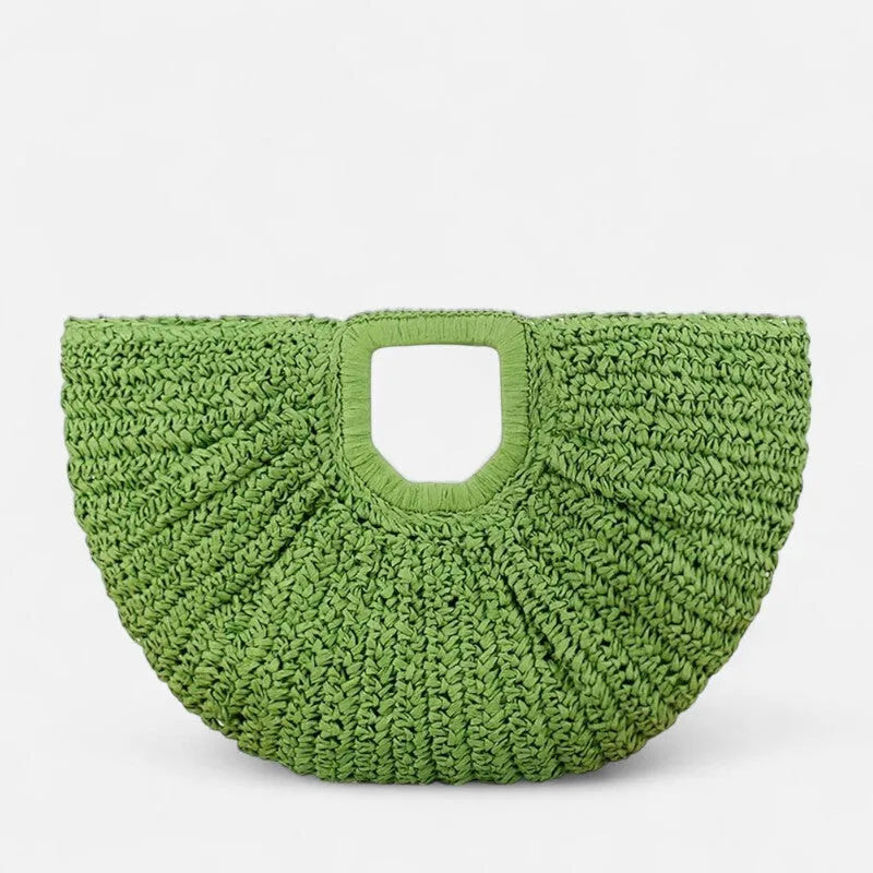 Naïa | Large Half-Moon Straw Bag