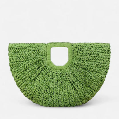 Naïa | Large Half-Moon Straw Bag